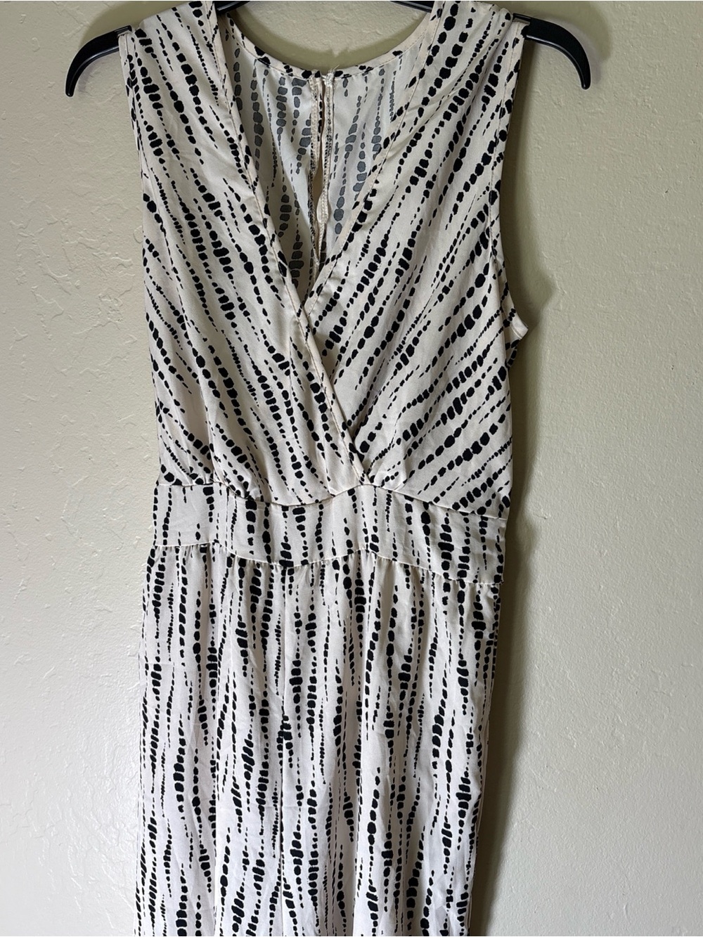 Sleeveless Black & White Wrap-Front Dress